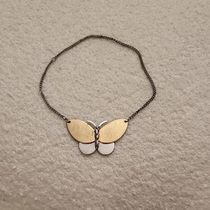 Elegant Gold and Silver Butterfly Oversized Braclet